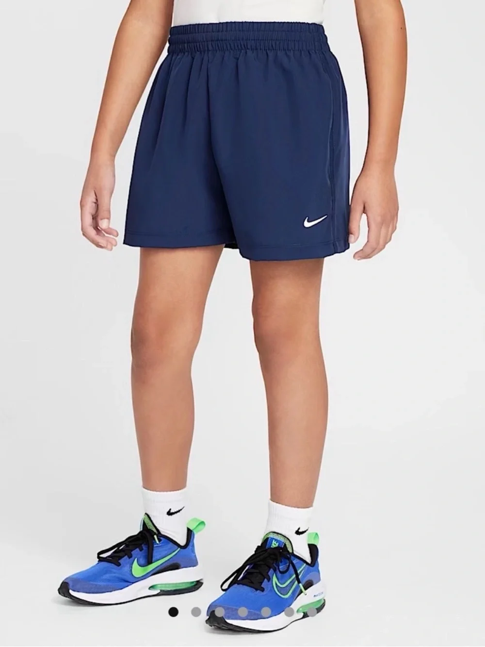 Nike youth  Navy Blue Athletic Shorts with White Swoosh